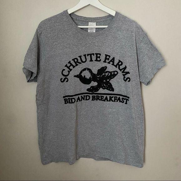 Gildan Tops - Schrute Farms T-Shirt Bed and Breakfast The Office Gray Beets Neutral Comedy